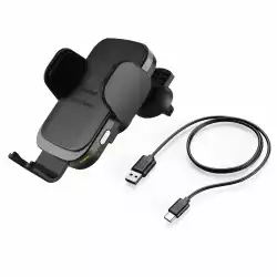 Безжично зарядно и стойка за кола HAMA FC10 Motion, 10W, Qi, Черен                          
