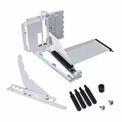 Брекет и кабел Lian Li 4 Slots Vertical GPU Kit v3, PCIe 5.0 за вертикален монтаж на видео карта - Бял