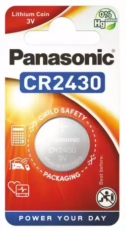 Бутонна батерия литиева PANASONIC CR2430, 3V,  1 бр. в блистер, цена за 1 бр.                          