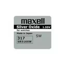 Бутонна батерия сребърна MAXELL SR516 SW /317/  1.55V