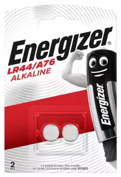 Бутонна микроалкална батерия LR-44 /AG13/ 2бр. 1,55V в опаковка ENERGIZER                          