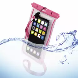 Чанта за смартфон HAMA Playa, Размер XXL, Водоустойчива IPX8, Прозрачен/Розов