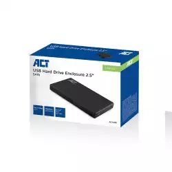 Чекмедже за твърд диск ACT AC1200, SATA, 2.5", USB-A 3.2 Gen1, Черен