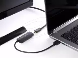 Delock адаптер HDMI-A мъжко към USB Type-C™ женско (DP Alt Mode) 4K 60 Hz Delock адаптер HDMI-A мъжко към USB Type-C™ женско (DP Alt Mode) 4K 60 Hz