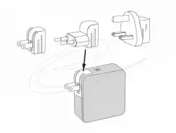 Delock Зарядно устройство GaN, 2 x USB-C, PD 65 W, адаптер за EU / US / UK