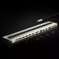 Докинг станция ATEN UH3237, USB-C, Power Pass-Through