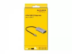 Докинг станция Delock, USB-C - 4 x USB-C, USB-C PD, 85 W, 10 Gbps