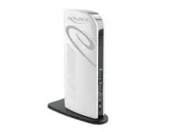 Докинг станция Delock, За MacBook, HDMI Full-HD, USB 3.2, LAN, Audio, Черен/Бял