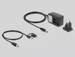 Докинг станция Delock, За MacBook, HDMI Full-HD, USB 3.2, LAN, Audio, Черен/Бял