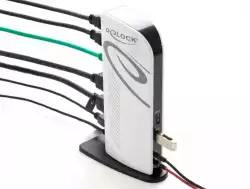 Докинг станция Delock, За MacBook, HDMI Full-HD, USB 3.2, LAN, Audio, Черен/Бял