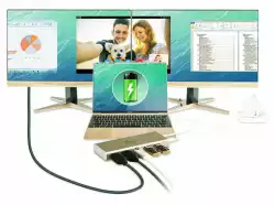 Докинг станция j5 create JCD381, USB-C, 2x HDMI, USB 3.1, PD 2.0, LAN                          
