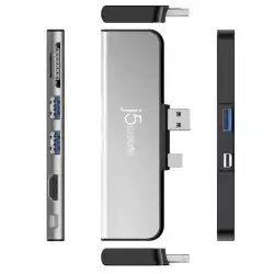 Докинг станция j5create JDD320B, за MS Surface Pro 4/5/6, USB-A Mini DP, Черна