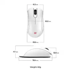 Геймърска безжична мишка ZOWIE EC3-DW 4K, Бяла
