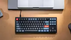 Геймърска Механична клавиатура Keychron V3 TKL Knob QMK Carbon Black, Keychron K Pro Blue Switch, RGB Backlight