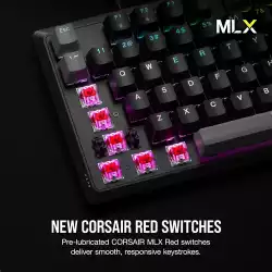Геймърска механична клавиатура CORSAIR K70 Core RGB Corsair Linear Red Switch - Carbon Gray