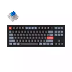 Геймърска Механична клавиатура Keychron V3 TKL Knob QMK Carbon Black, Keychron K Pro Blue Switch, RGB Backlight