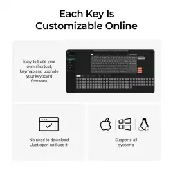 Геймърска Механична клавиатура Keychron C1 Pro 8K QMK - Super Red Switch