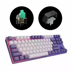 Геймърскa механична клавиатура Dark Project KD87A Violet - G3MS Sapphire Switches, RGB, PBT Keycaps