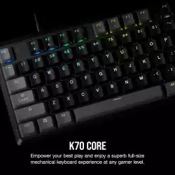Геймърска механична клавиатура CORSAIR K70 Core RGB Corsair Linear Red Switch - Carbon Gray