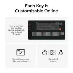Геймърска Механична клавиатура Keychron C2 Pro 8K QMK - Super Brown Switch, Full Size