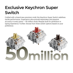 Геймърска Механична клавиатура Keychron C1 Pro 8K QMK - Super Brown Switch