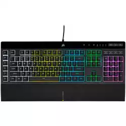 Геймърскa мембранна клавиатура Corsair K55 RGB Pro, USB                          