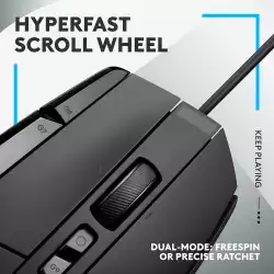 Геймърска мишка Logitech, G502 X, Оптична,  Жична, USB, Черна                          