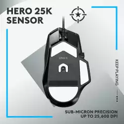 Геймърска мишка Logitech, G502 X, Оптична,  Жична, USB, Черна