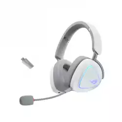 Геймърски безжични слушалки ASUS ROG Delta II White - USB-C, Aura Sync RGB