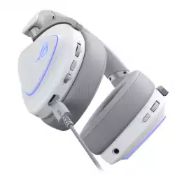 Геймърски безжични слушалки ASUS ROG Delta II White - USB-C, Aura Sync RGB
