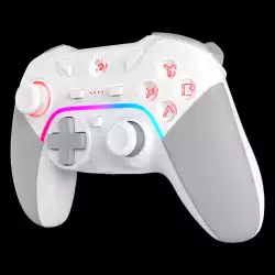 Геймърски контролер A4tech Bloody GPW70, Жичен и безжичен, RGB, Бял                          