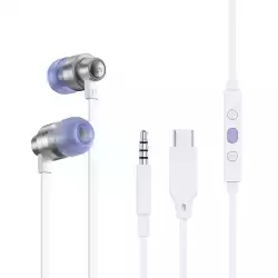 Геймърски слушалки с микрофон Logitech G333 In-ear 3.5 mm + USB-C adapter, тапи жични, бели