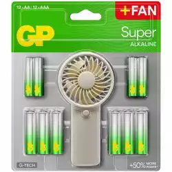 GP SUMMER PACK Алкални батерии  Super AA x 12 бр. + Super AAA x 12 бр. + Fan/ Вентилатор/  GP BATTERIES