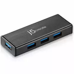 Хъб 4-портов J5 Create JUH340, USB 3.0, 1:4, Черен                          