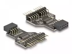 Хъб Delock USB 2.0 9-Pin женско към Две 9-Pin мъжко