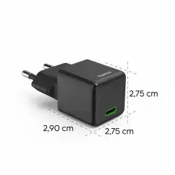 HAMA Бързо мини зарядно 220V, USB-C, PD/Qualcomm, 25 W, черен