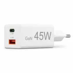 HAMA Бързо мини зарядно, 45 W, 1x USB-C - 1x USB-A, PD, бяло