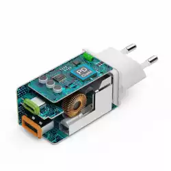 HAMA Бързо мини зарядно, 45 W, 1x USB-C - 1x USB-A, PD, бяло