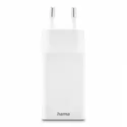 HAMA Бързо мини зарядно, 45 W, 1x USB-C - 1x USB-A, PD, бяло