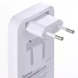 HAMA Бързо мини зарядно, 65W, 2x USB-C, 1x USB-A, PD, плоско, бяло