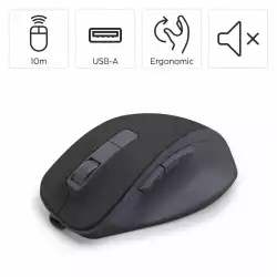 HAMA Безжична оптична мишка WM-500 Recharge , черна, 6 бут.,800/1200/1600 dpi, безшумна