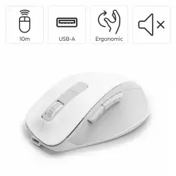 HAMA Безжична оптична мишка WM-500 Recharge, бяла, 6 бут.,800/1200/1600 dpi, безшумна