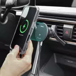 HAMA Безжично зарядно устройство Qi2, 15W, за кола, черно