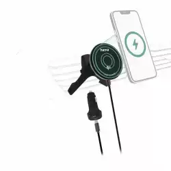 HAMA Безжично зарядно устройство Qi2, 15W, за кола, черно