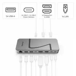 HAMA Докинг станция "Connect2Office Speed", USB4, USB-C, PD, 40 Gbit/s, 10 порта                          