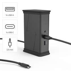 HAMA Докинг станция USB-C "Connect2Office Black", 9 порта, 2x HDMI™, USB-A, USB-C, LAN