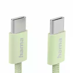 HAMA Кабел за зареждане "Fabric", USB-C - USB-C, 1 m, Nylon, зелен