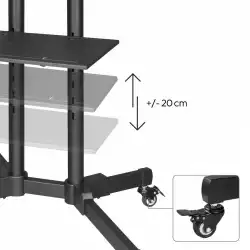 HAMA Мобилна стойка за TV Trolley , до / 75", 220874