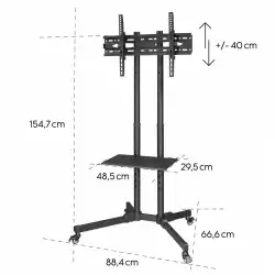 HAMA Мобилна стойка за TV Trolley , до / 75", 220874