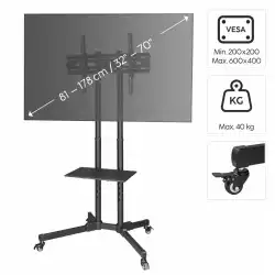 HAMA Мобилна стойка за TV Trolley , до / 75", 220874